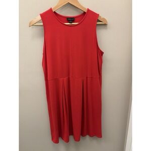 J Jill Wherever Shift Dress Women Medium Petite Red Pleated Jersey Knit Holiday
